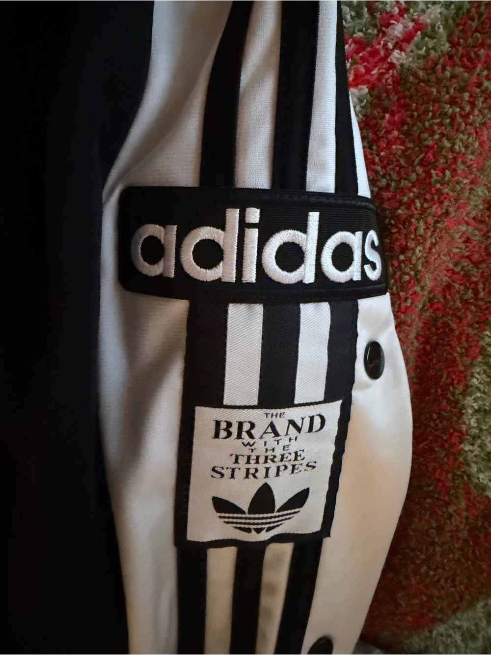 adidas Black & White Snap-Front Track Pants for men - Picture 2 of 4